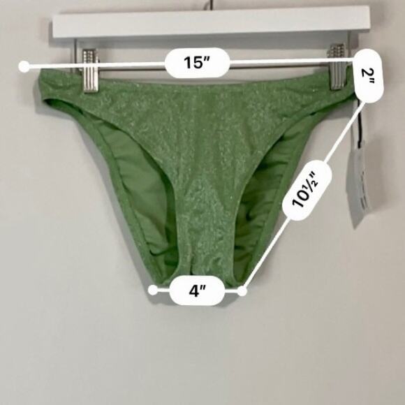 Shade & Shore Women’s Low Coverage Cheeky Bikini Bottom Green Size Medium NWT - Picture 4 of 5